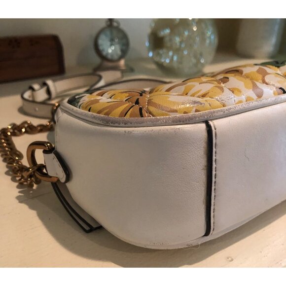 TORY BURCH Kira Flora Printed Leather Handbag Camera Quilted Crossbody - Picture 11 of 14